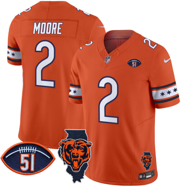 Men's Bears Illinois & Dick Butkus Patch Vapor Limited Jersey - All Stitched - Image 19