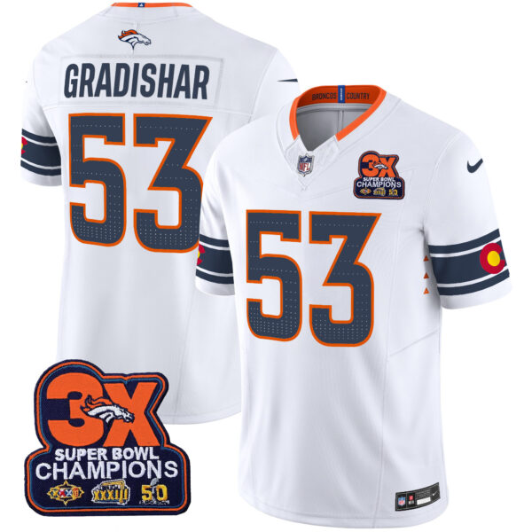 Men's Denver Broncos 3x Patch "Colorado Flag" Vapor Limited Jersey - All Stitched - Image 14