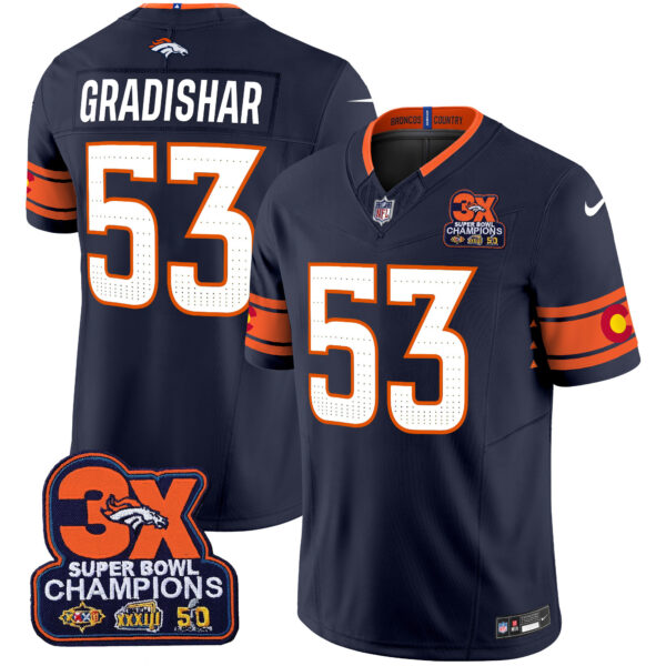 Men's Denver Broncos 3x Patch "Colorado Flag" Vapor Limited Jersey - All Stitched - Image 21