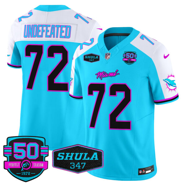 Men's Dolphins "Miami Vice" Vapor Limited Jersey V4 - All Stitched - Image 16
