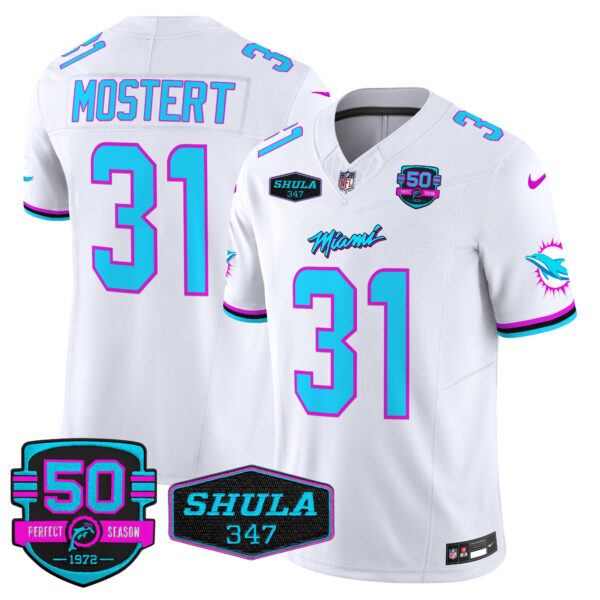 Men's Dolphins "Miami Vice" Vapor Limited Jersey V4 - All Stitched - Image 28