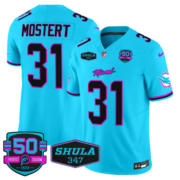 Men's Dolphins "Miami Vice" Vapor Limited Jersey V4 - All Stitched - Image 20