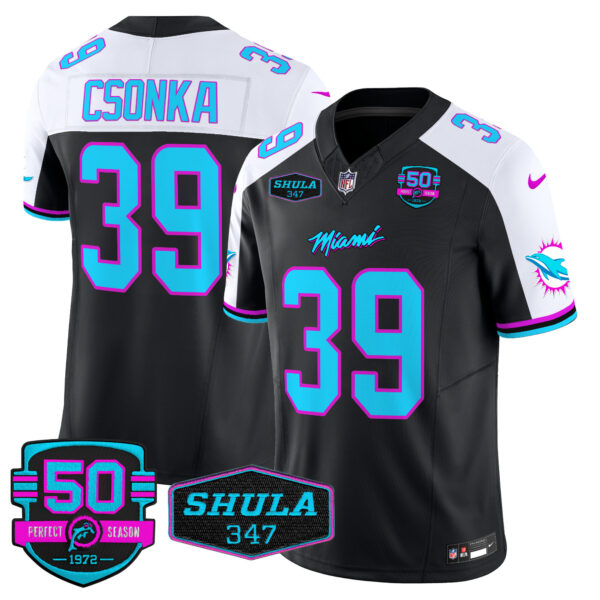 Men's Dolphins "Miami Vice" Vapor Limited Jersey V4 - All Stitched - Image 7