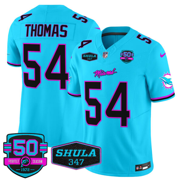 Men's Dolphins "Miami Vice" Vapor Limited Jersey V4 - All Stitched - Image 22