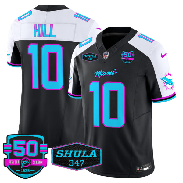 Men's Dolphins "Miami Vice" Vapor Limited Jersey V4 - All Stitched - Image 3