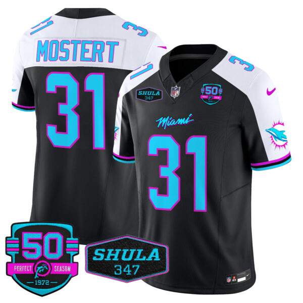 Men's Dolphins "Miami Vice" Vapor Limited Jersey V4 - All Stitched - Image 4