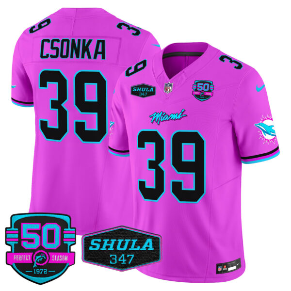 Men's Dolphins "Miami Vice" Vapor Limited Jersey V4 - All Stitched - Image 47