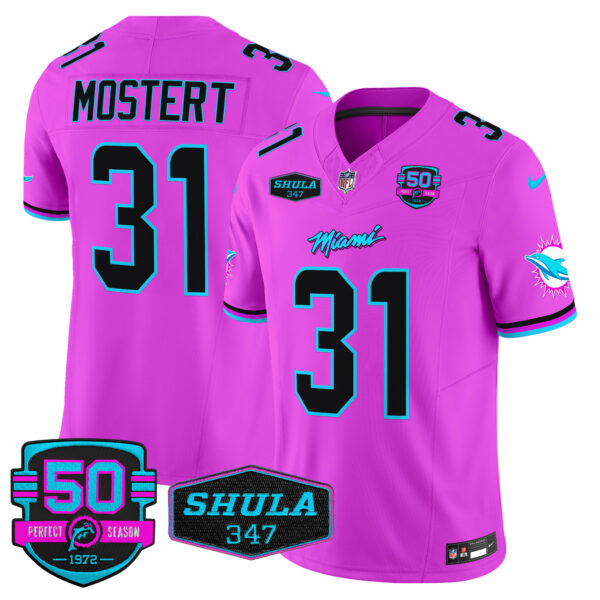 Men's Dolphins "Miami Vice" Vapor Limited Jersey V4 - All Stitched - Image 44
