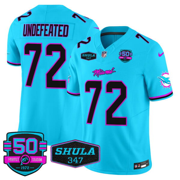 Men's Dolphins "Miami Vice" Vapor Limited Jersey V4 - All Stitched - Image 24