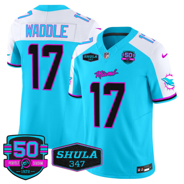 Men's Dolphins "Miami Vice" Vapor Limited Jersey V4 - All Stitched - Image 10
