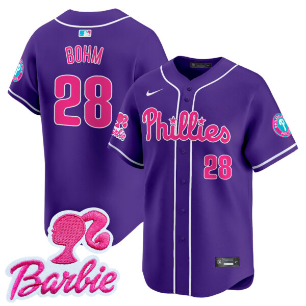 Unisex Phillies Barbie Patch Vapor Premier Limited Jersey - All Stitched - Image 33