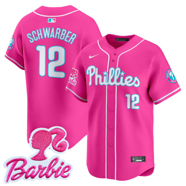 Unisex Phillies Barbie Patch Vapor Premier Limited Jersey - All Stitched - Image 18