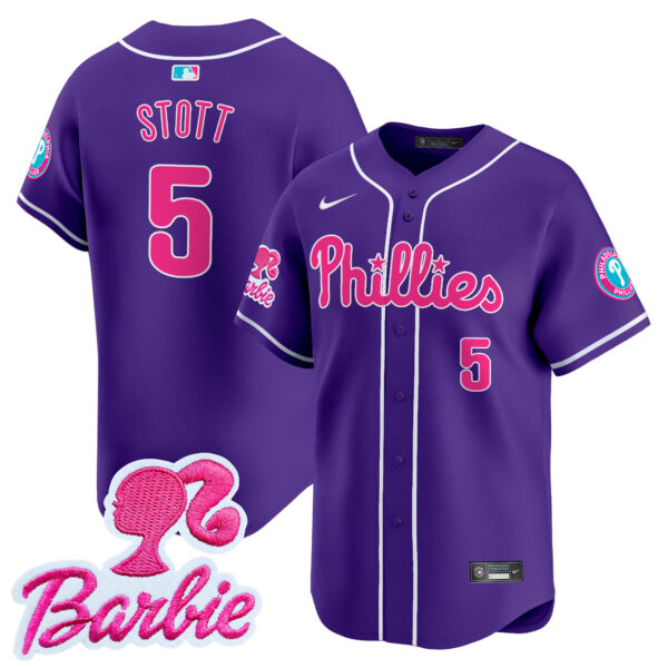 Unisex Phillies Barbie Patch Vapor Premier Limited Jersey - All Stitched - Image 35