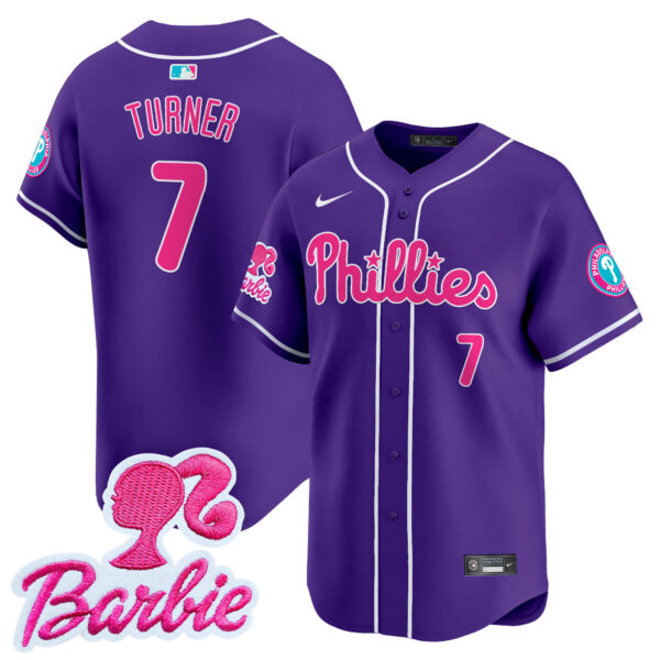 Unisex Phillies Barbie Patch Vapor Premier Limited Jersey - All Stitched - Image 34