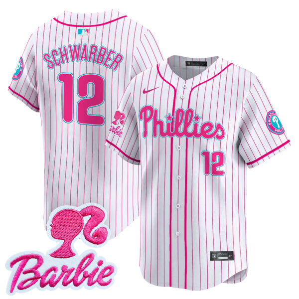 Unisex Phillies Barbie Patch Vapor Premier Limited Jersey - All Stitched - Image 48