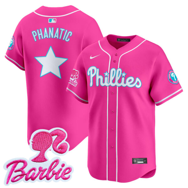 Unisex Phillies Barbie Patch Vapor Premier Limited Jersey - All Stitched - Image 19