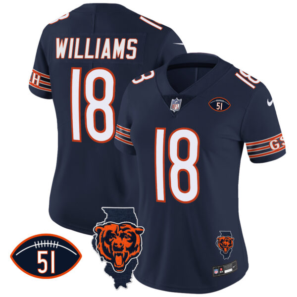 Women's Bears Illinois Patch Vapor Jersey - All Stitched - Image 7