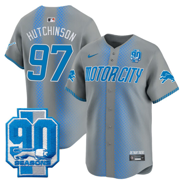 Men's Detroit Lions 90th Year Patch Vapor Premier Limited Jersey - All Stitched - Image 25