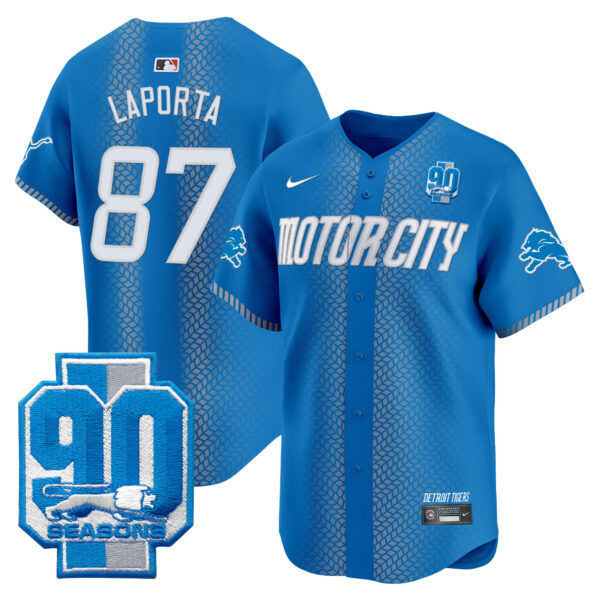 Men's Detroit Lions 90th Year Patch Vapor Premier Limited Jersey - All Stitched - Image 22
