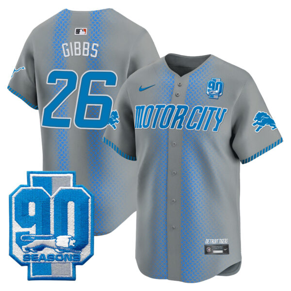 Men's Detroit Lions 90th Year Patch Vapor Premier Limited Jersey - All Stitched - Image 31