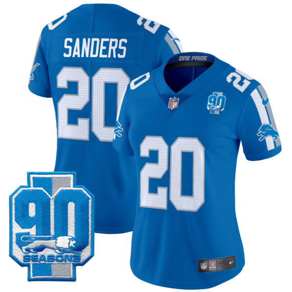 Women's Detroit Lions 90th Year Patch Vapor Limited Jersey - All Stitched - Image 19