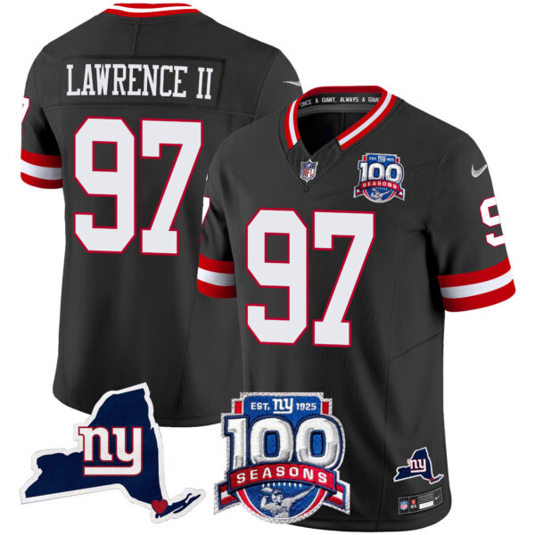 Men's New York Giants 100th Season & State Patch Vapor Limited Jersey - All Stitched - Image 59