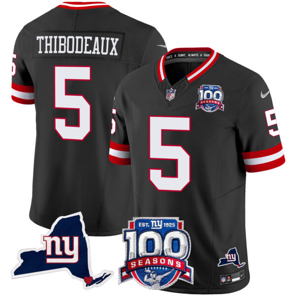 Men's New York Giants 100th Season & State Patch Vapor Limited Jersey - All Stitched - Image 58