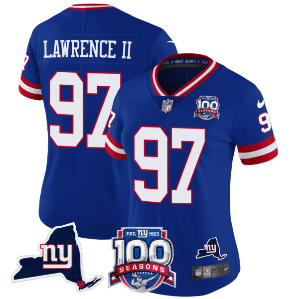 Women's New York Giants 100th Season & State Patch Vapor Limited Jersey - All Stitched - Image 21