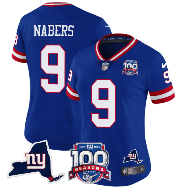 Women's New York Giants 100th Season & State Patch Vapor Limited Jersey - All Stitched - Image 17