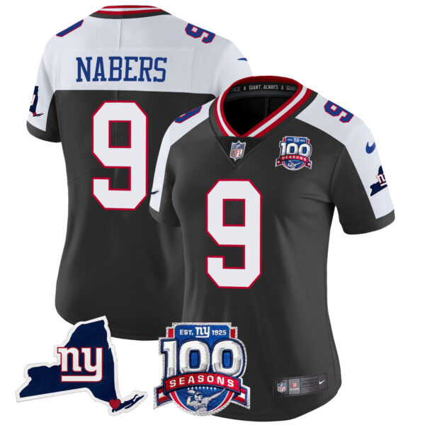 Women's New York Giants 100th Season & State Patch Vapor Limited Jersey - All Stitched - Image 3