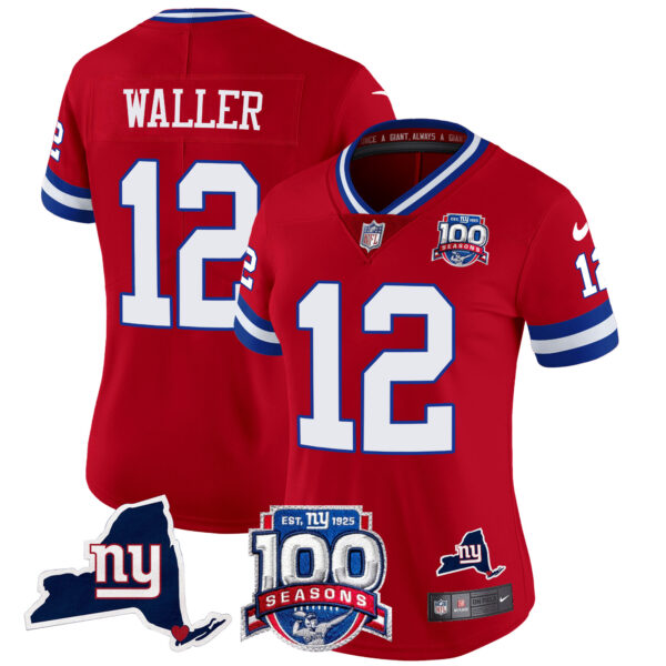 Women's New York Giants 100th Season & State Patch Vapor Limited Jersey - All Stitched - Image 33