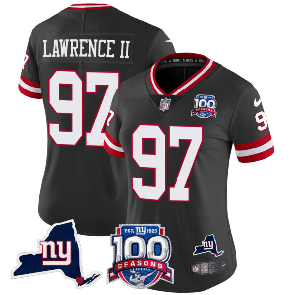 Women's New York Giants 100th Season & State Patch Vapor Limited Jersey - All Stitched - Image 42