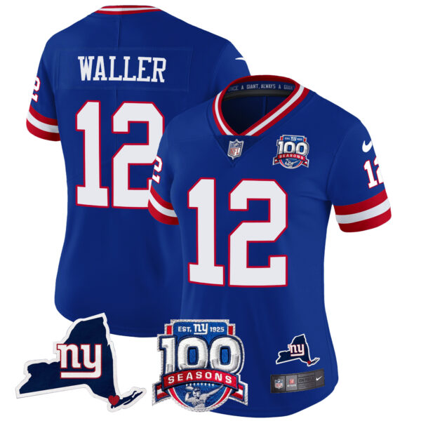 Women's New York Giants 100th Season & State Patch Vapor Limited Jersey - All Stitched - Image 19