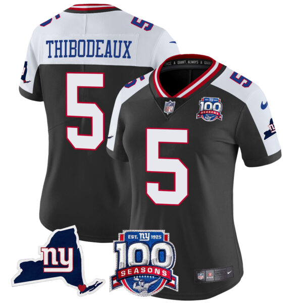 Women's New York Giants 100th Season & State Patch Vapor Limited Jersey - All Stitched - Image 6