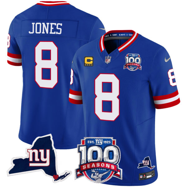 Men's New York Giants 100th Season & State Patch Vapor Limited Jersey - All Stitched - Image 24