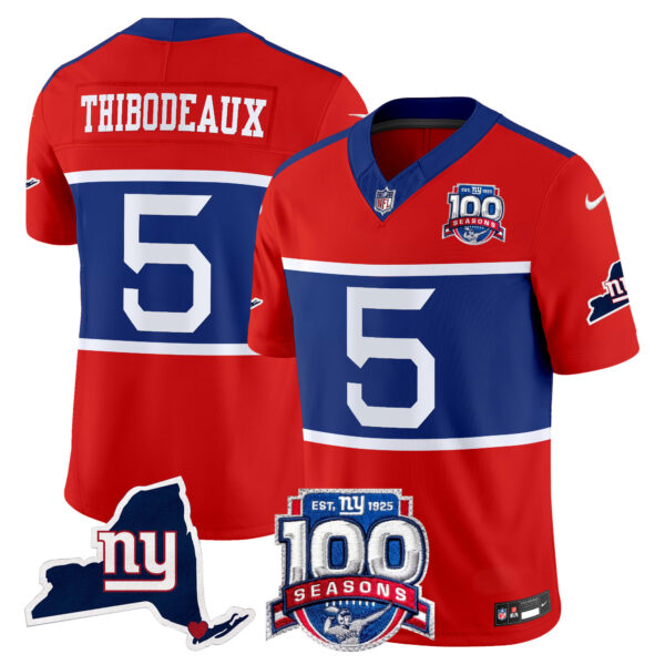 Men's New York Giants 'Century Red' 100th Commemorative Vapor Jersey V2 - All Stitched - Image 25