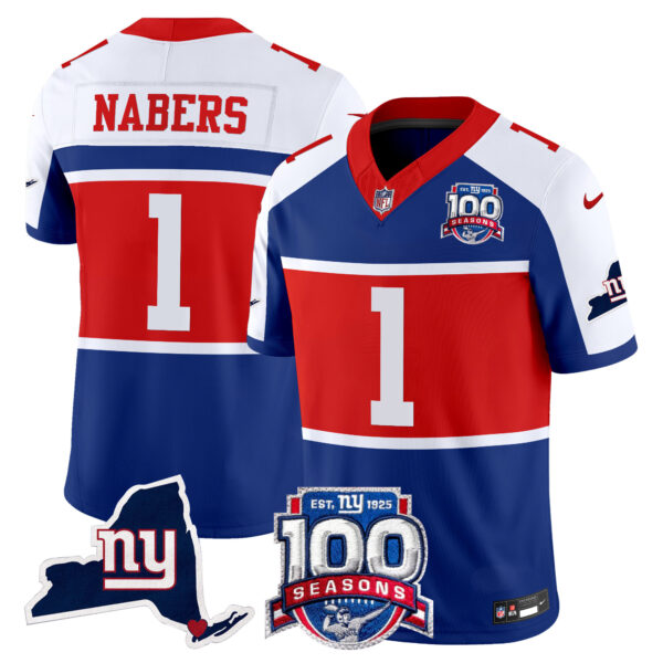 Men's New York Giants 'Century Red' 100th Commemorative Vapor Jersey V2 - All Stitched - Image 13