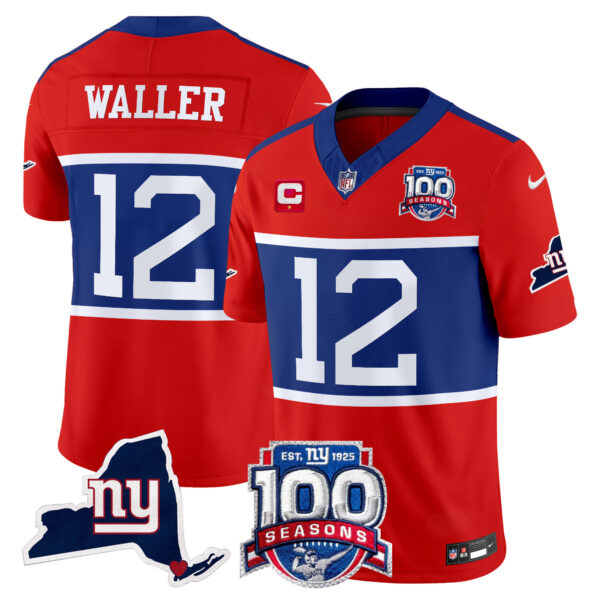 Men's New York Giants 'Century Red' 100th Commemorative Vapor Jersey V2 - All Stitched - Image 24