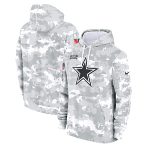 Dallas Cowboys 2024 Salute to Service Pullover Hoodie - Arctic Camo - All Stitched