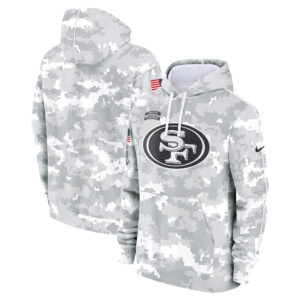 49ers 2024 Salute to Service Pullover Hoodie - Arctic Camo - All Stitched