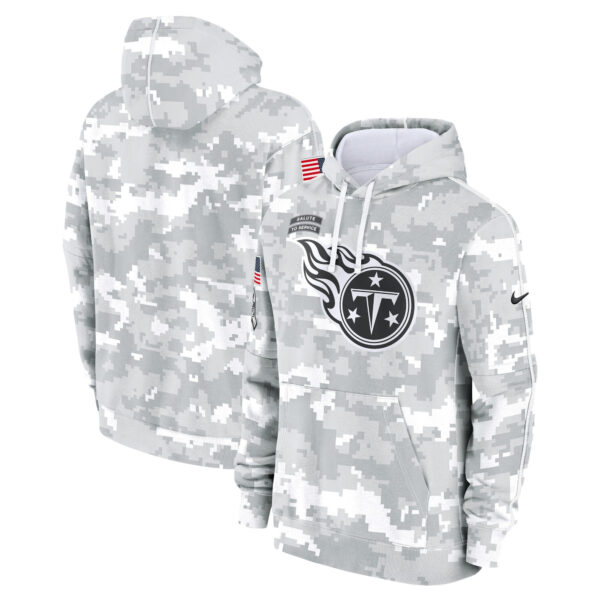 Tennessee Titans 2024 Salute to Service Pullover Hoodie - Arctic Camo - All Stitched