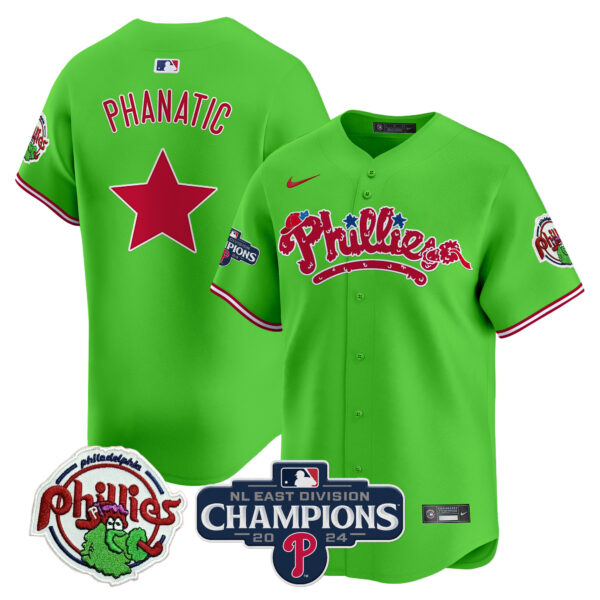 Men's Phillies Phanatic 2024 NL East Division Champions Vapor Premier Limited Jersey - All Stitched - Image 17