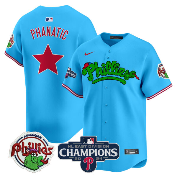 Men's Phillies Phanatic 2024 NL East Division Champions Vapor Premier Limited Jersey - All Stitched - Image 53