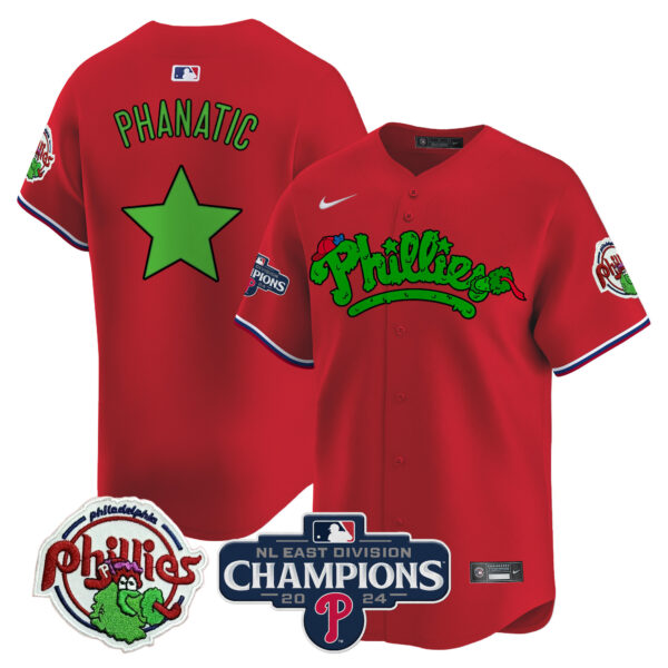 Men's Phillies Phanatic 2024 NL East Division Champions Vapor Premier Limited Jersey - All Stitched - Image 44