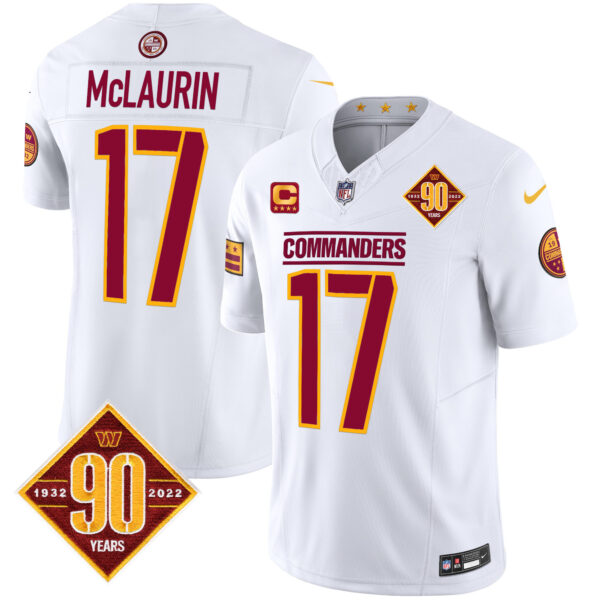 Men's Washington Commanders 90th Anniversary Patch Vapor Limited Jersey - All Stitched - Image 23