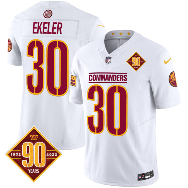 Men's Washington Commanders 90th Anniversary Patch Vapor Limited Jersey - All Stitched - Image 21