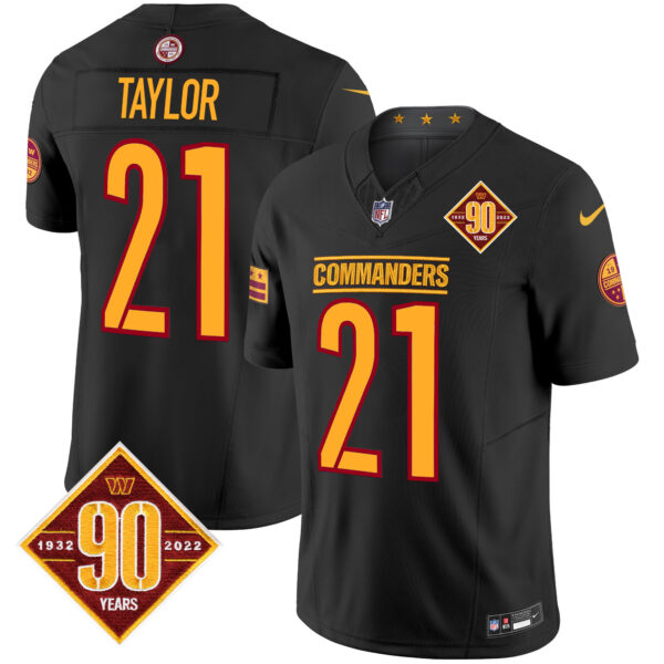 Men's Washington Commanders 90th Anniversary Patch Vapor Limited Jersey - All Stitched - Image 15