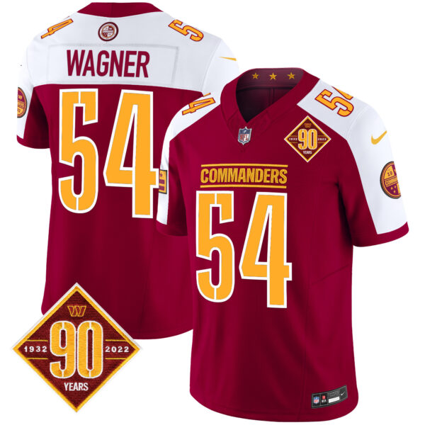 Men's Washington Commanders 90th Anniversary Patch Vapor Limited Jersey - All Stitched - Image 31