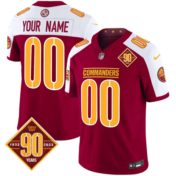 Washington Commanders 90th Anniversary Patch Vapor Limited Custom Jersey - All Stitched - Image 4