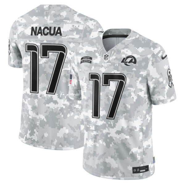 Rams 2024 Salute to Service Vapor Limited Jersey - Arctic Camo - All Stitched - Image 5